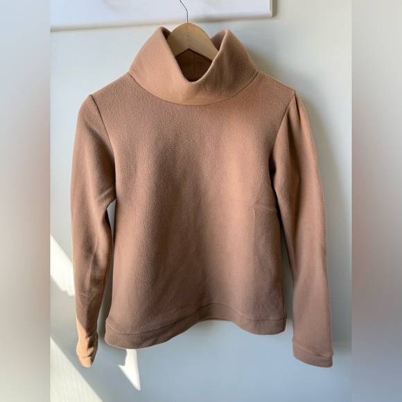 Dudley Stephens Tops - DUDLEY STEPHENS Park Slope Turtleneck Vello Fleece Pullover Tan Cozy Neutral XS